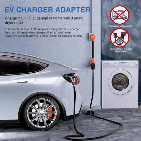 RV Parts 30AMP to 50AMP 3Prong EV Charger Adapter Cord