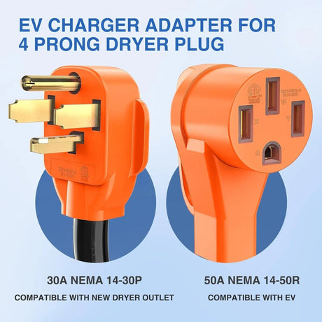 RV Parts 30AMP to 50AMP 4Prong EV Charger Adapter Cord