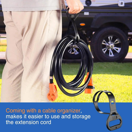 RV Parts Nilight 30 Amp 25FT RV Locking Extension Cord 125V Heavy Duty 10 Gauge Pure Copper STW Wire ETL Listed 3 Prong TT-30P L5-30R 30F/30M Weatherproof Suit for Camper Trailer