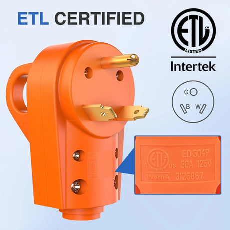 RV Parts 30Amp RV Replacement Male Plug