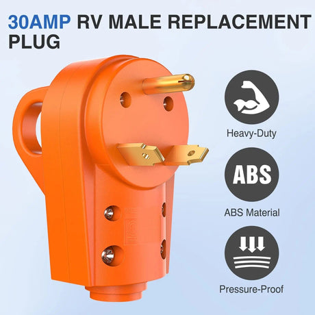 RV Parts 30Amp RV Replacement Male Plug