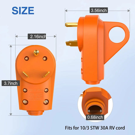 RV Parts 30Amp RV Replacement Male Plug