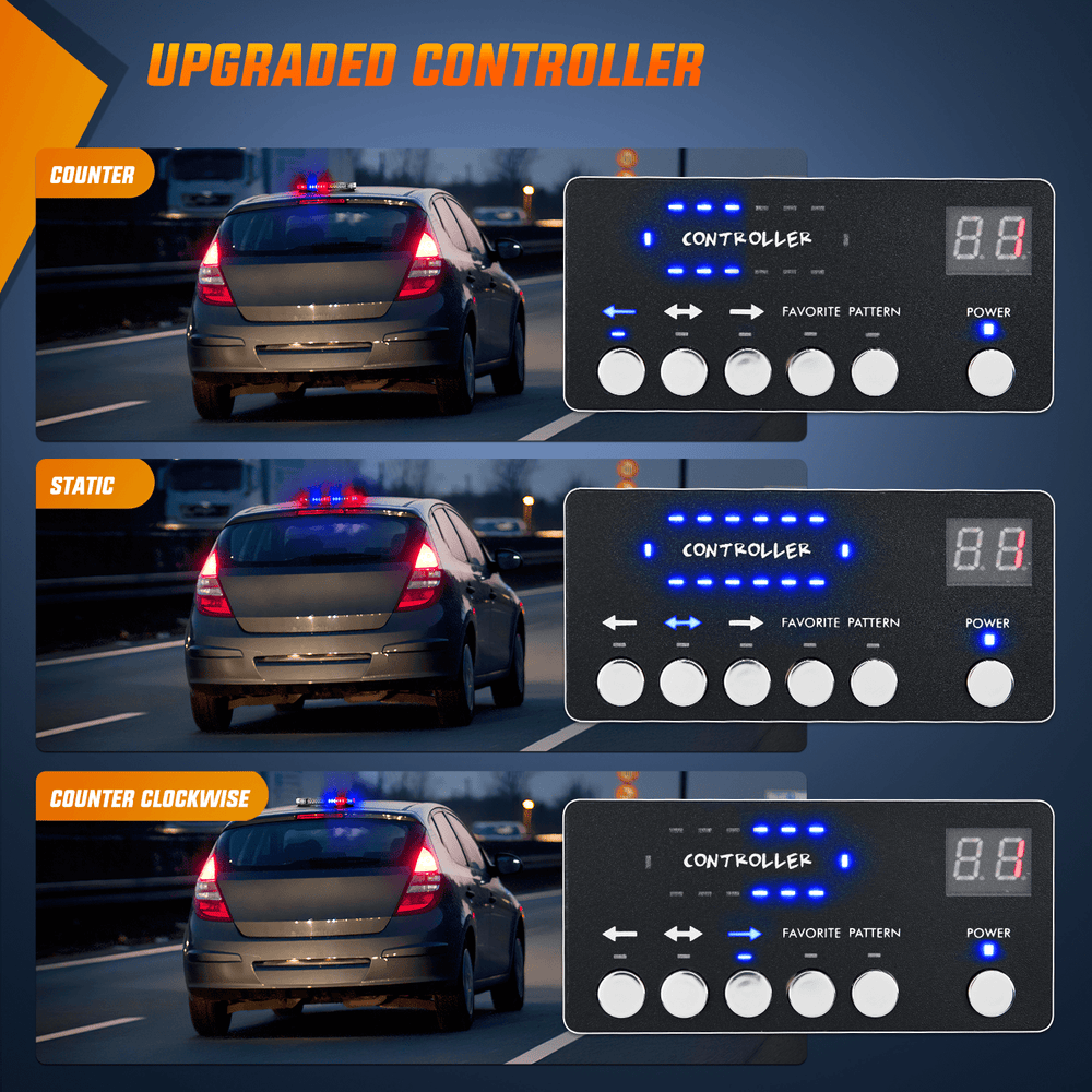 Roof Top strobe light 42 Leds Roof Top Blue Red Emergency Strobe Light Control Panel Magnetic Mount