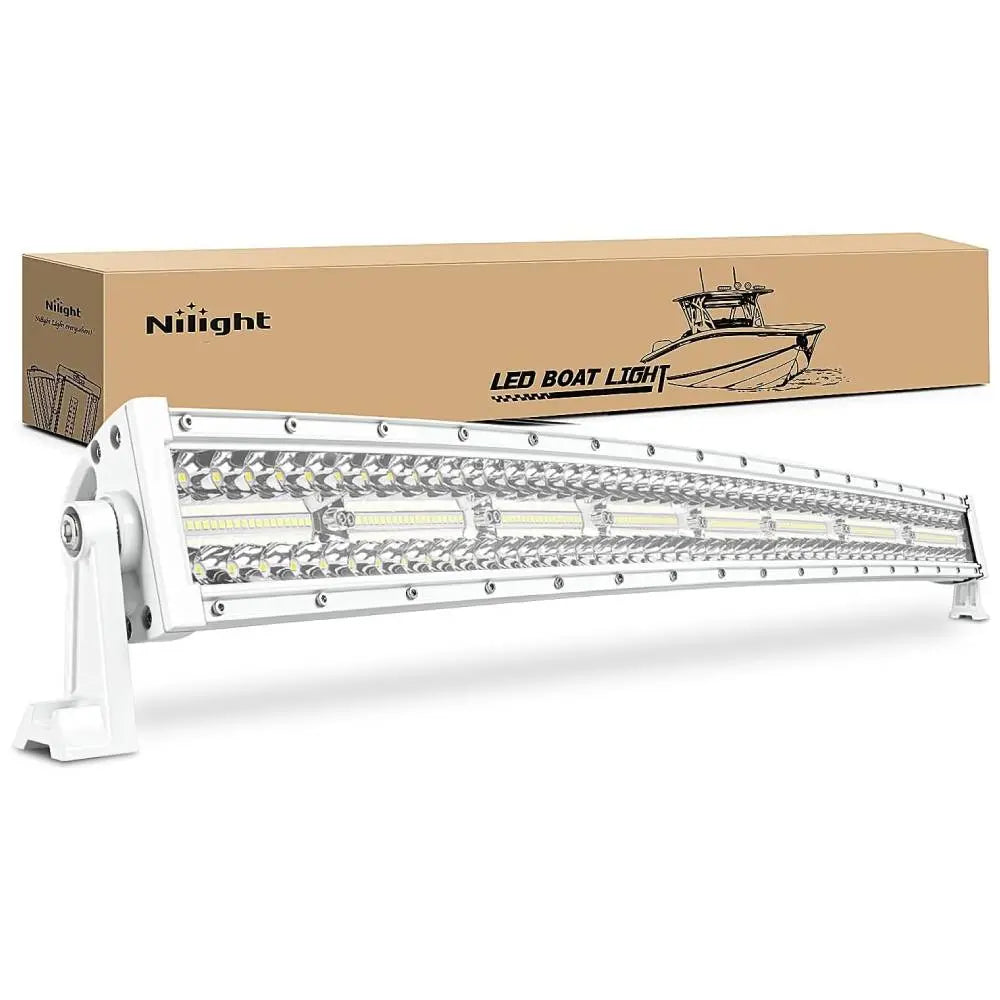 33" 768W Spot Flood Combo White Case Led Light Bar Nilight