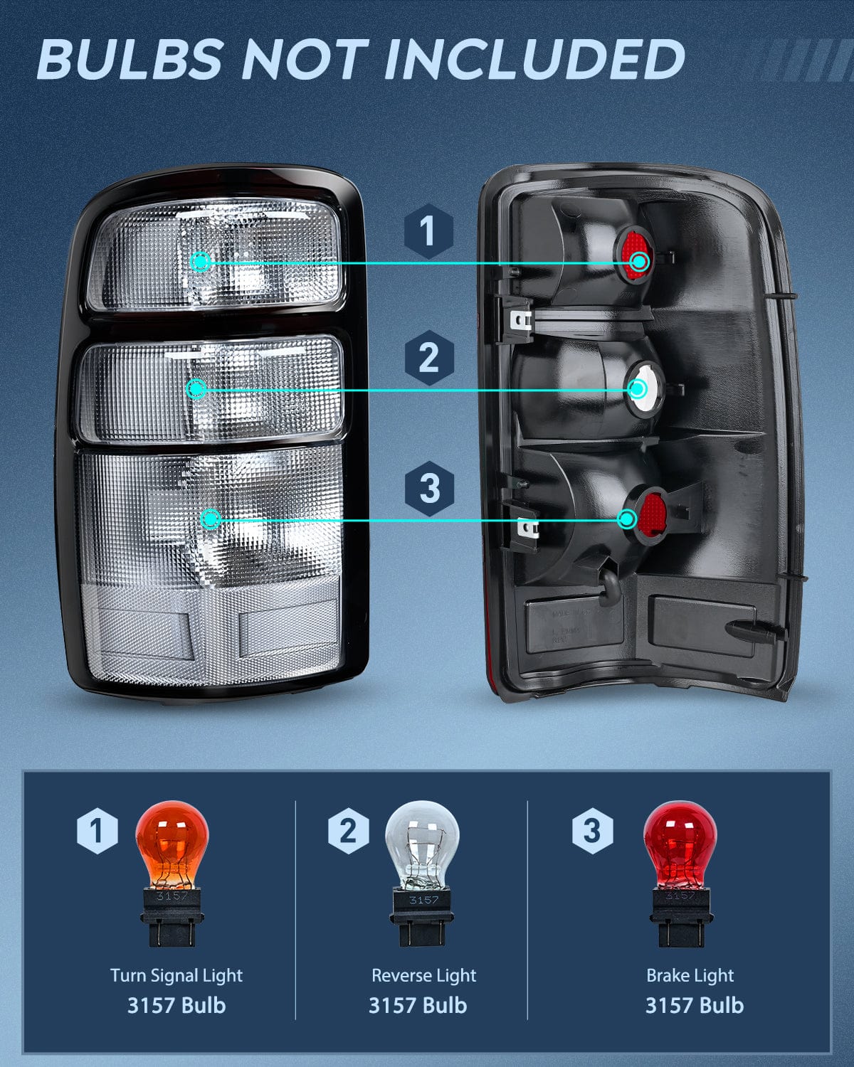 Taillight Assembly Taillight Assembly Compatible with 2000 2001 2002 2003 2004 2005 2006 Chevy Tahoe Suburban GMC Yukon Tail Light OE Style Rear Lamp Replacement Driver and Passenger Side