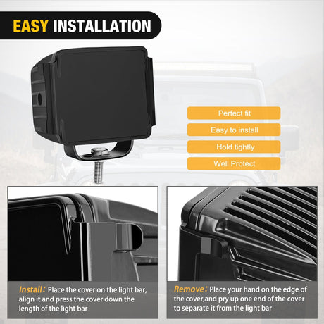 light cover 2Pcs 3 inch Cube Light Pod Cover