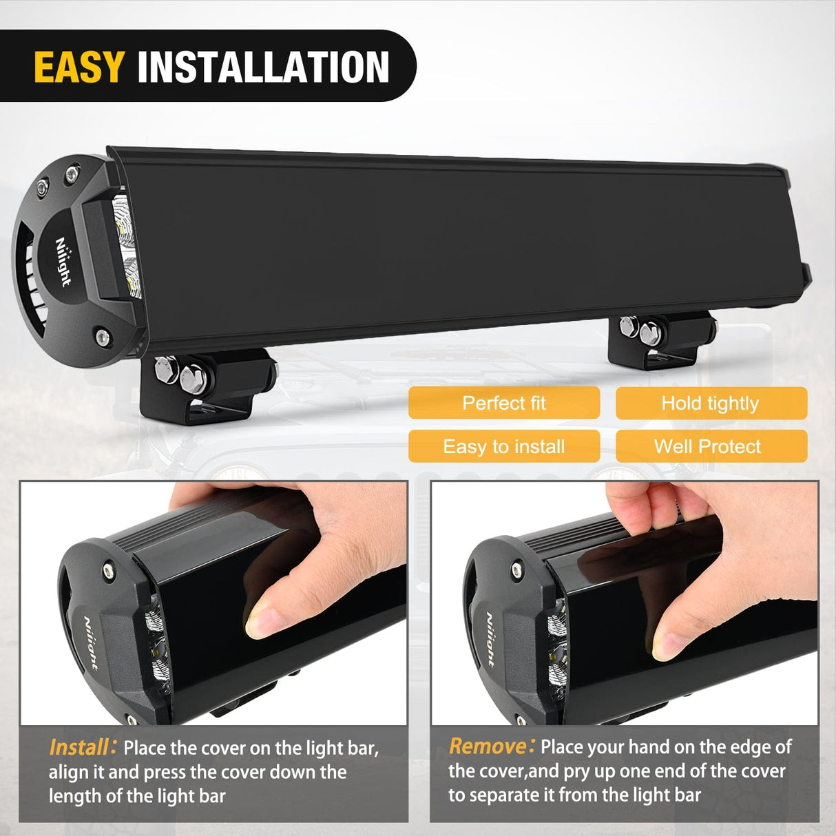 light cover 20 inch Black Light Bar Cover