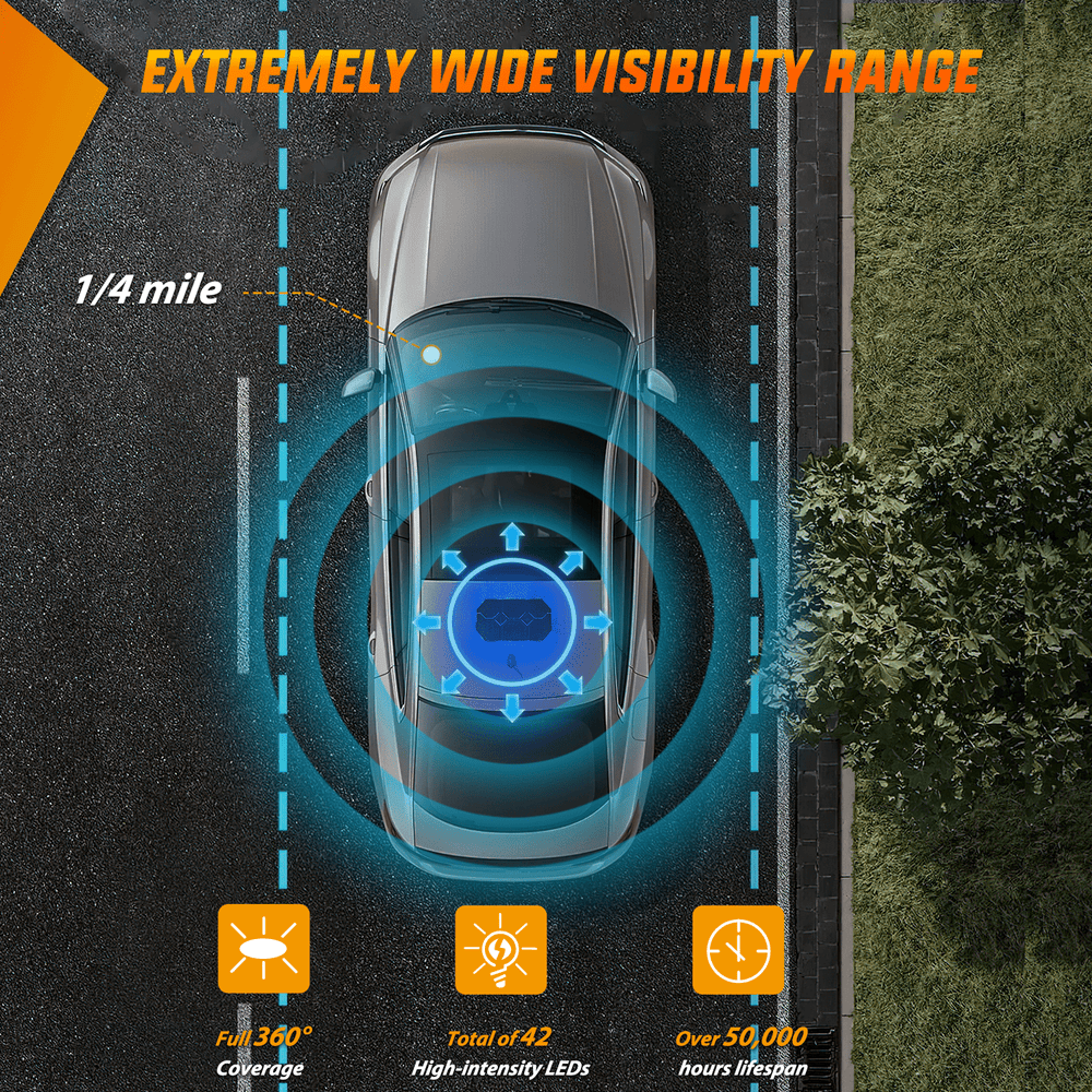 Roof Top strobe light 42 Leds Roof Top Blue Emergency Strobe Light Control Panel Magnetic Mount