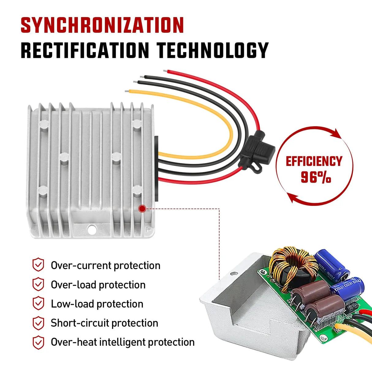36V/48V to 12V 10A 120W Voltage Converter Nilight