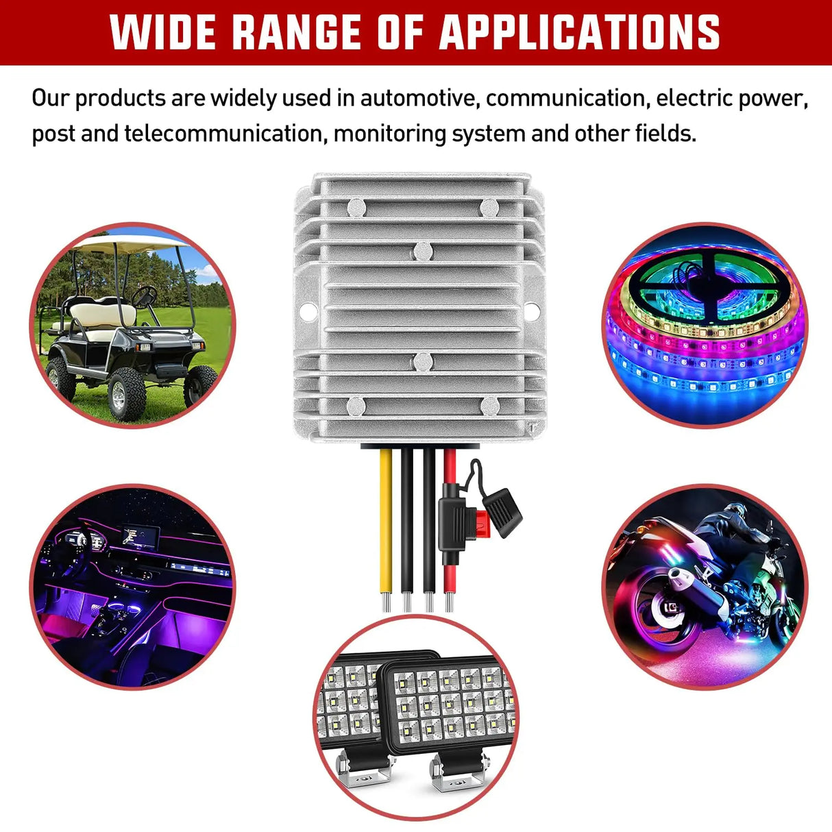 36V/48V to 12V 10A 120W Voltage Converter Nilight