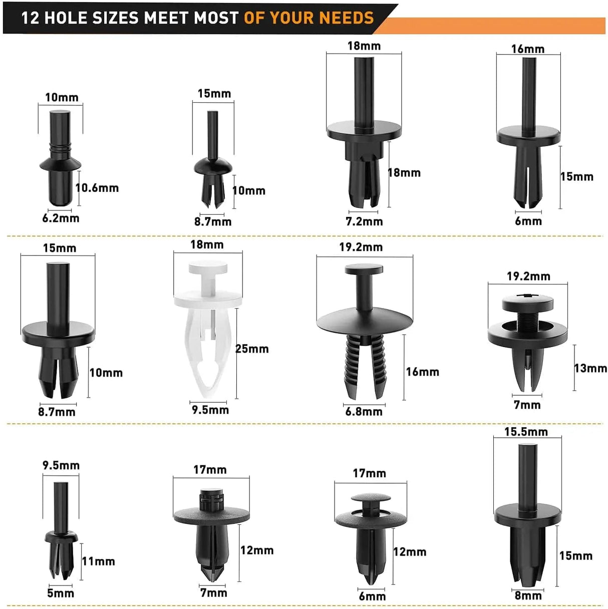 retainer clips 380 Pcs Car Push Retainer Clips Kits