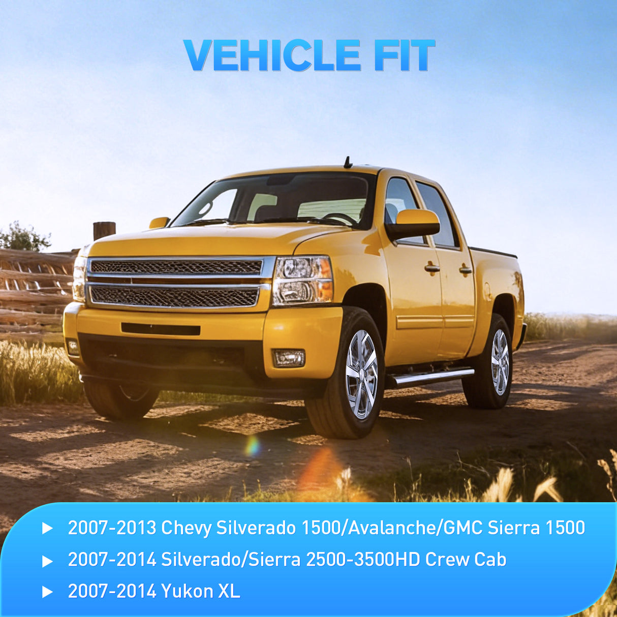 Window Visor Compatible with Chevy Silverado 1500/Avalanche 2007 2008 2009 2010 2011 2012 2013 GMC Sierra 1500/Silverado/Sierra 2500-3500HD Crew Cab Yukon XL in Channel Rain Guards