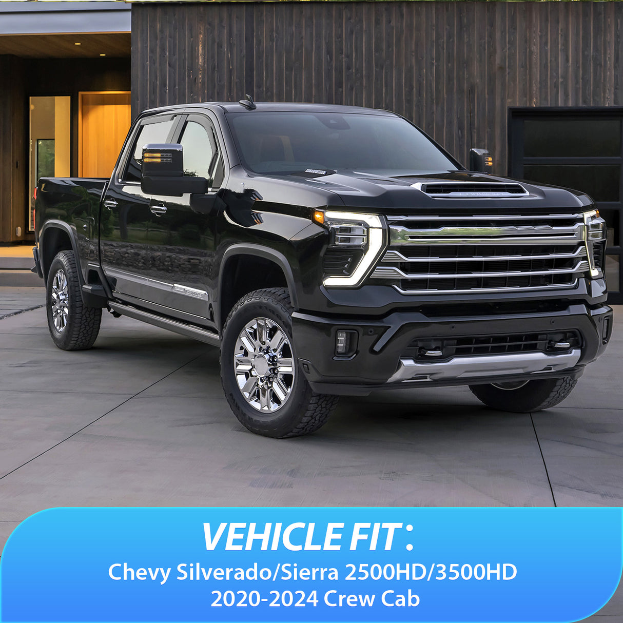 Rain Guards for Chevy Silverado/Sierra 2500HD/3500HD 2020 2021 2022 2023 2024 2025 Crew Cab Original Window Deflectors, Vent Window Visors-4PCS (25% OFF Final Checkout)