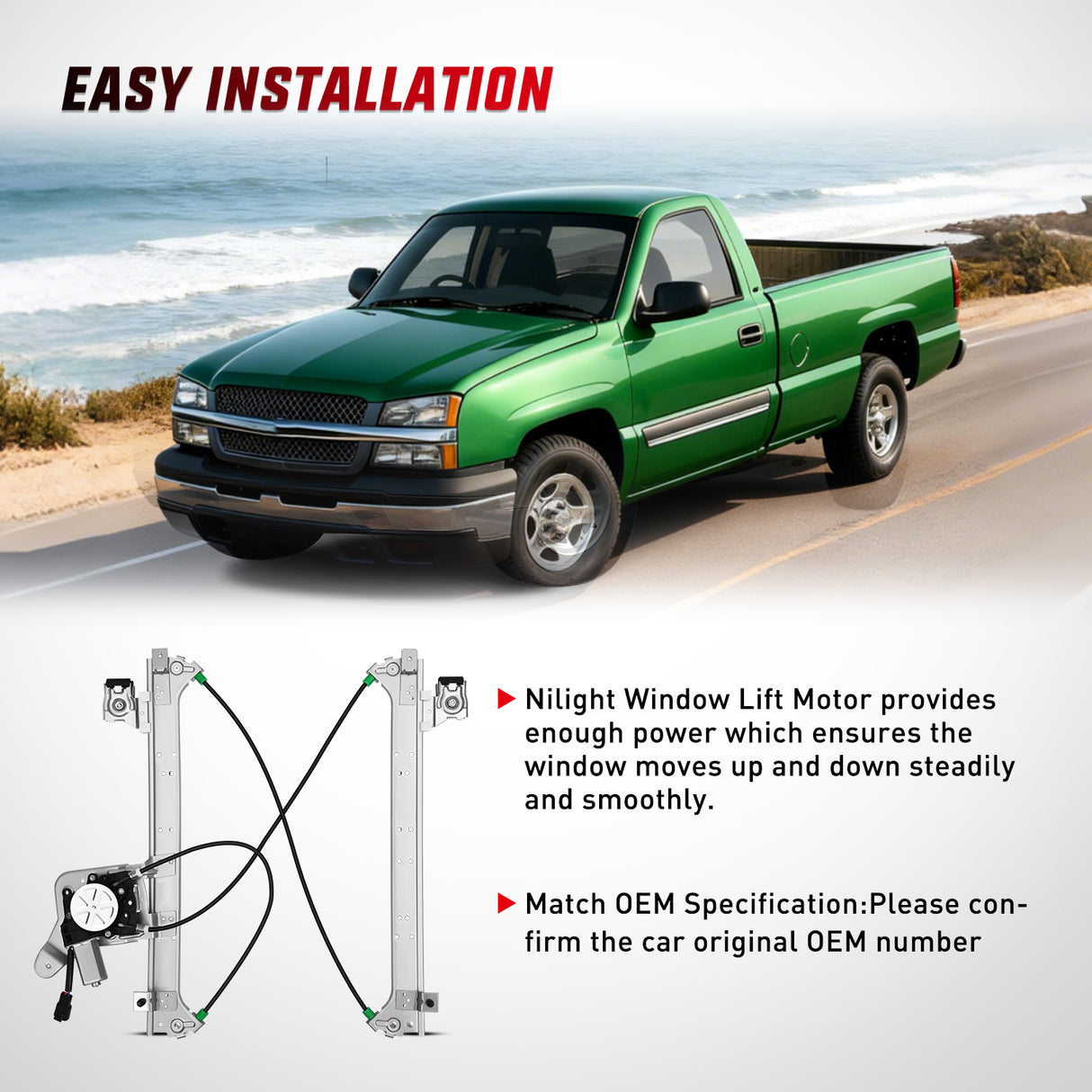 741-579 Window Regulator and Motor Rear Passenger Side Compatible with Cadillac Escalade/Chevy Avalanche/Silverado/GMC Sierra Yukon 1500 2500 3500 2000 2001 2002 2003 2004 2005 2006 2007