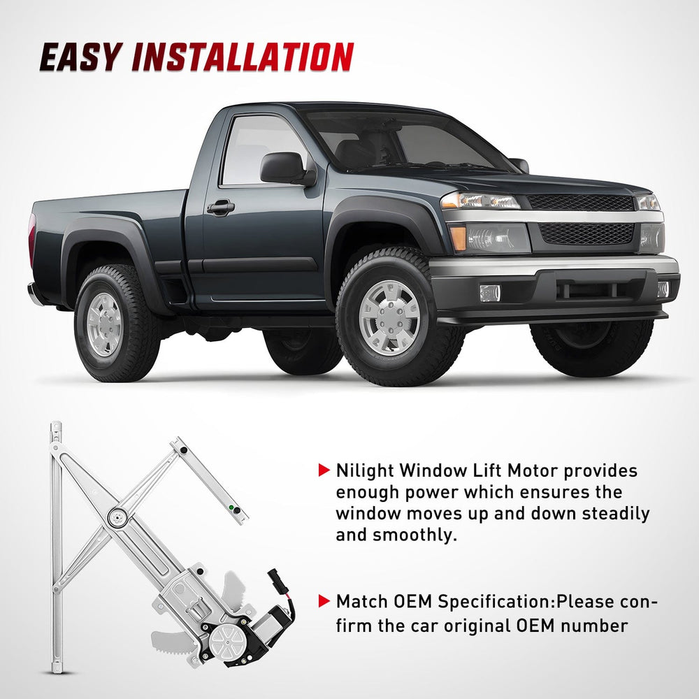 Window Regulator Front Passenger Window Regulator with Motor, Compatible with Chevy Colorado/GMC Canyon 2004 2005 2006 2007 2008 2009 2010 2011 2012, Power Window Lift Motor Assembly, 741-015