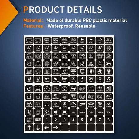Rocker Switch 120PCS Switch Panel Stickers For 6/8 Gang Switch Panel