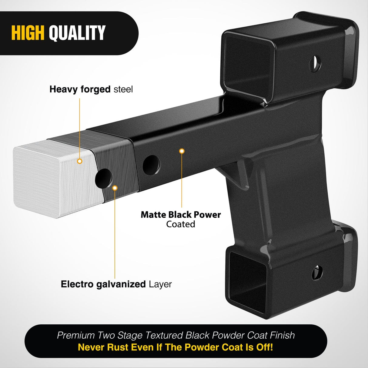 Trailer Hitch 2 Inch Trailer Dual Hitch Receiver with 2 & 6Inch Rise or Drop