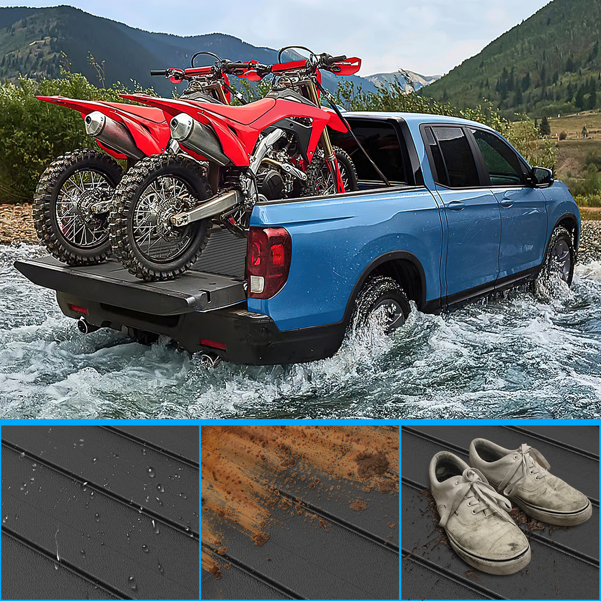 Nilight Heavy-Duty Truck Bed Mat Utility, Extra-Thick 4OInch x 8Inch Rubber Mat, Tough and Durable, Anti-Slip & Weathertech, Easy to Cut, Trim-to-Fit Design