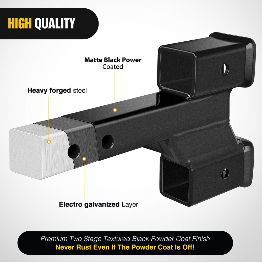Trailer Hitch 2 Inch Trailer Dual Hitch Receiver with 2 & 4Inch Rise or Drop