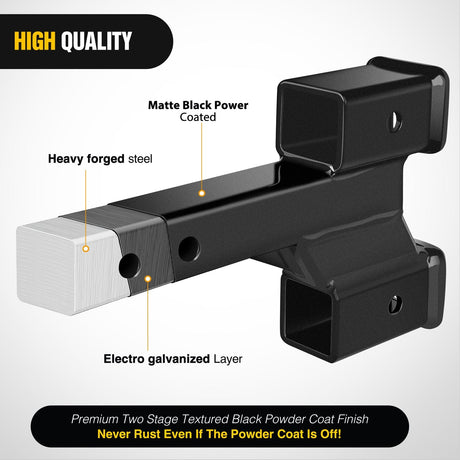 Trailer Hitch 2 Inch Trailer Dual Hitch Receiver with 2 & 4Inch Rise or Drop