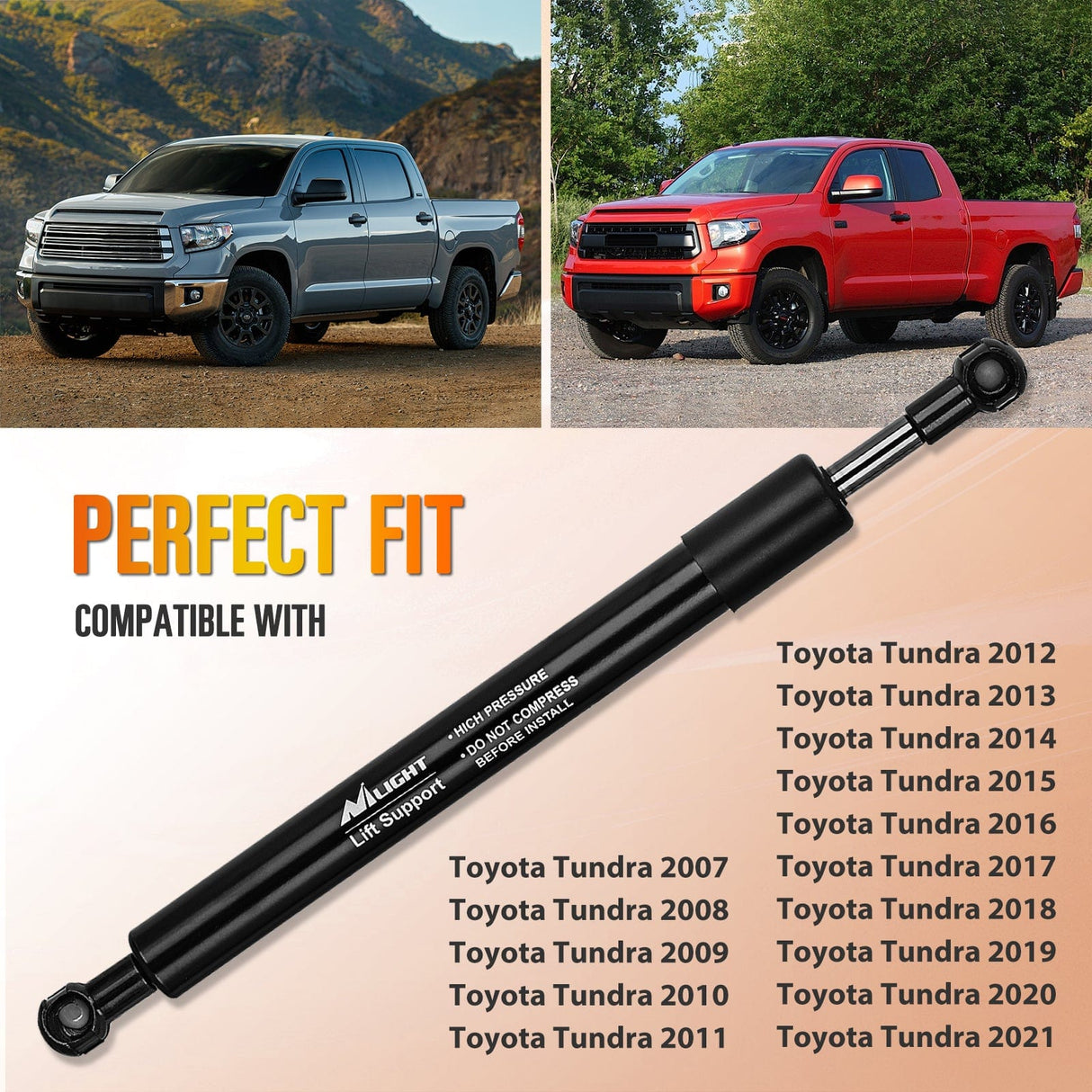 Vehicle Parts & Accessories Pickup Tailgate Assist Shock for 07-21 Toyota Tundra Heavy Duty, Truck Tail Gate Lift Assist Tailgate Shock Damper fit for Toyota Tundra 2007-2012 2013 2014 2015 2016 2017 2018 2019 2020 2021