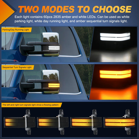 Signal Light 2016 2017 2018 2019 Chevy Silverado GMC Sierra 1500 2500HD 3500HD Side Mirror Marker Light