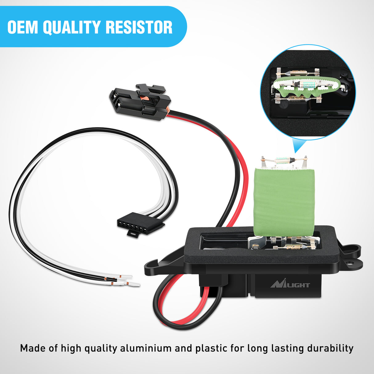 Nilight AC Blower Motor Resistor Kit with Harness Fit for Cadillac Escalade, Chevy Avalanche Silverado Suburban Tahoe, GMC Sierra Yukon 2003-2006 Replaces 89019088, 973-405, 15-81086, 22807123