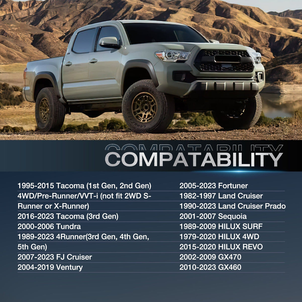 Wheel Spacers 1.5inch (38mm) Wheel Spacers 4Pcs For 1995-2023 Toyota Tacoma 1989-2023 4Runner FJ Cruiser Tundra Fortuner Sequoia Land Cruiser | 6x139.7 | 106 Hub Bore | 12x1.5 Studs