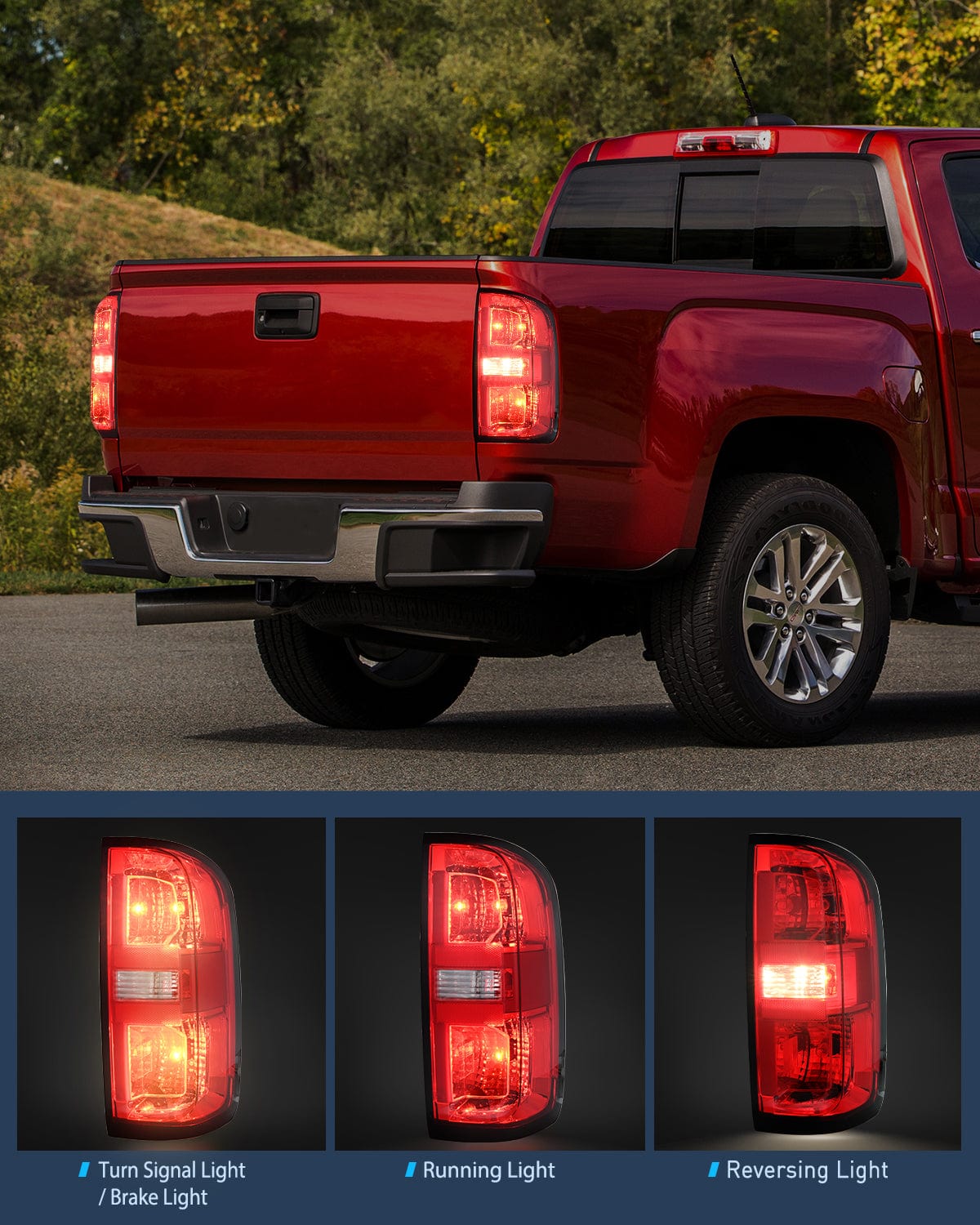 Taillight Assembly 2015 2016 2017 2018 2019 2020 2021 2022 Chevy Colorado Rear Lamp Replacement Taillight Assembly OE Style Passenger Side w/Bulbs