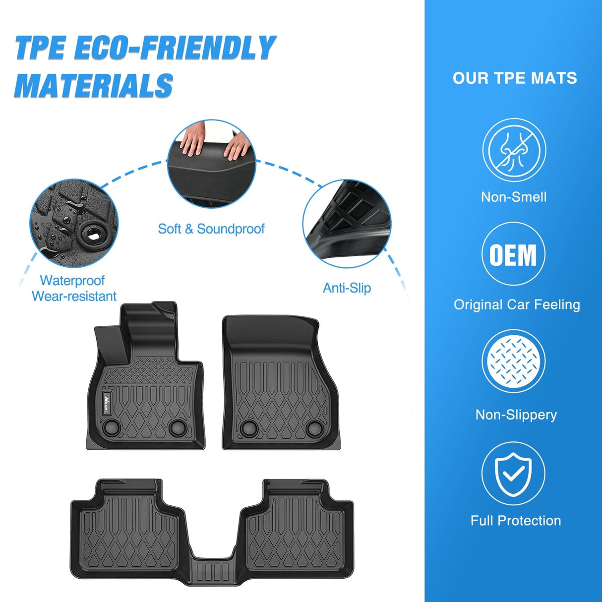 Floor Mat Floor Mats for 2025 2026 Mini Countryman (Not for SE/Electric Models) All Weather Custom Fit Heavy Duty Floor Liners
