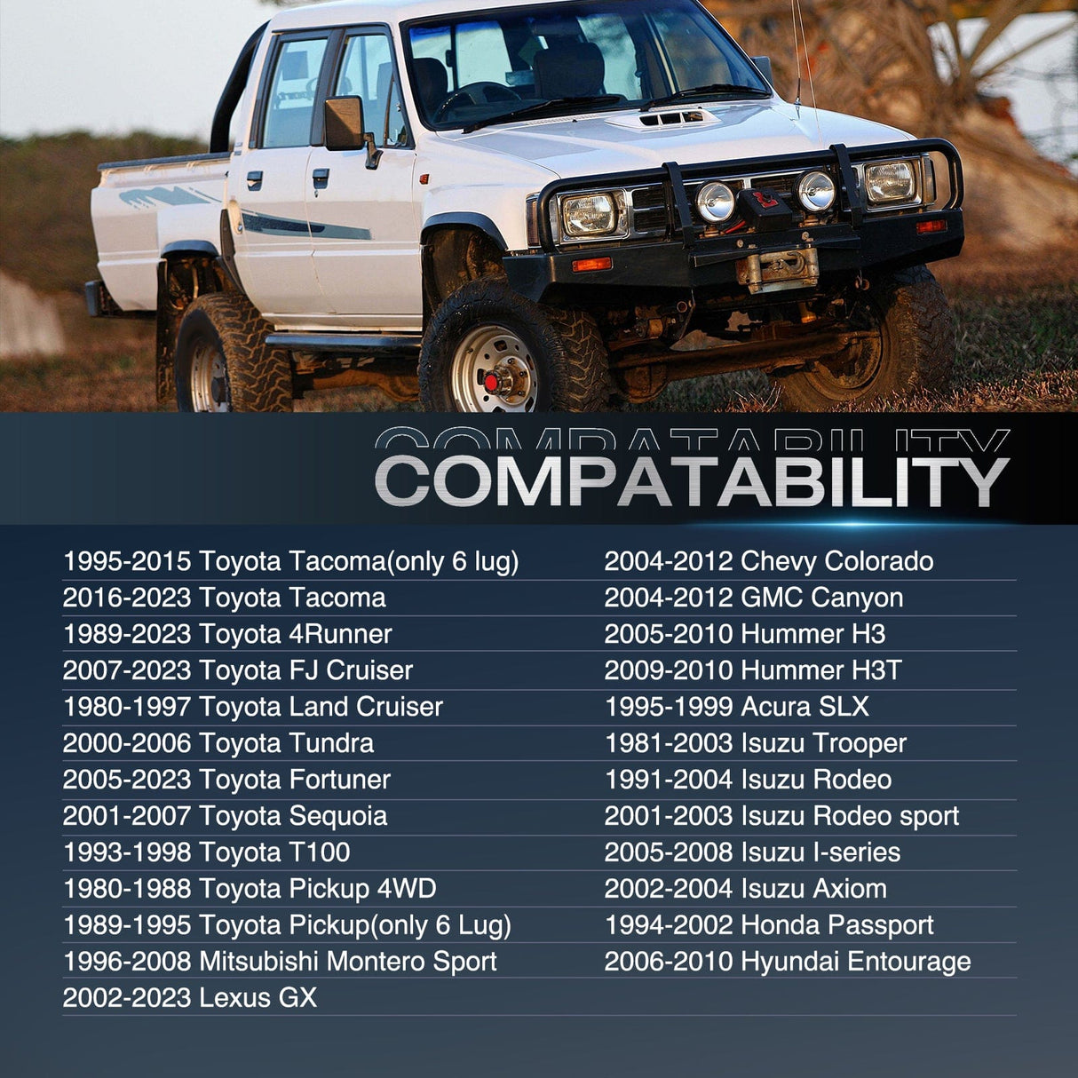 Wheel Spacers 1inch (25mm) Wheel Spacers 4Pcs For 1995-2023 Toyota Tacoma 4Runner FJ Cruiser Tundra Fortuner Sequoia Land Cruiser | 6x139.7 | 108 Hub Bore | 12x1.5 Studs