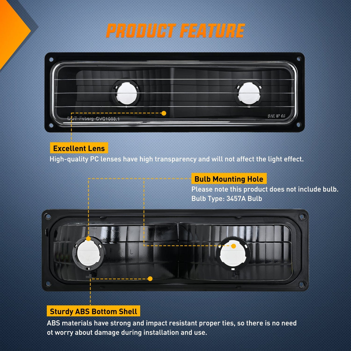 Headlight Assembly Headlight Assembly Compatible with 1988 1989 1990 1991 1992 1993 1994 1995 1996 1997 1998 Chevrolet GMC C10 C/K 1988-1999 Silverado Suburban Sierra Blazer Tahoe Yukon Black Bumper Lights