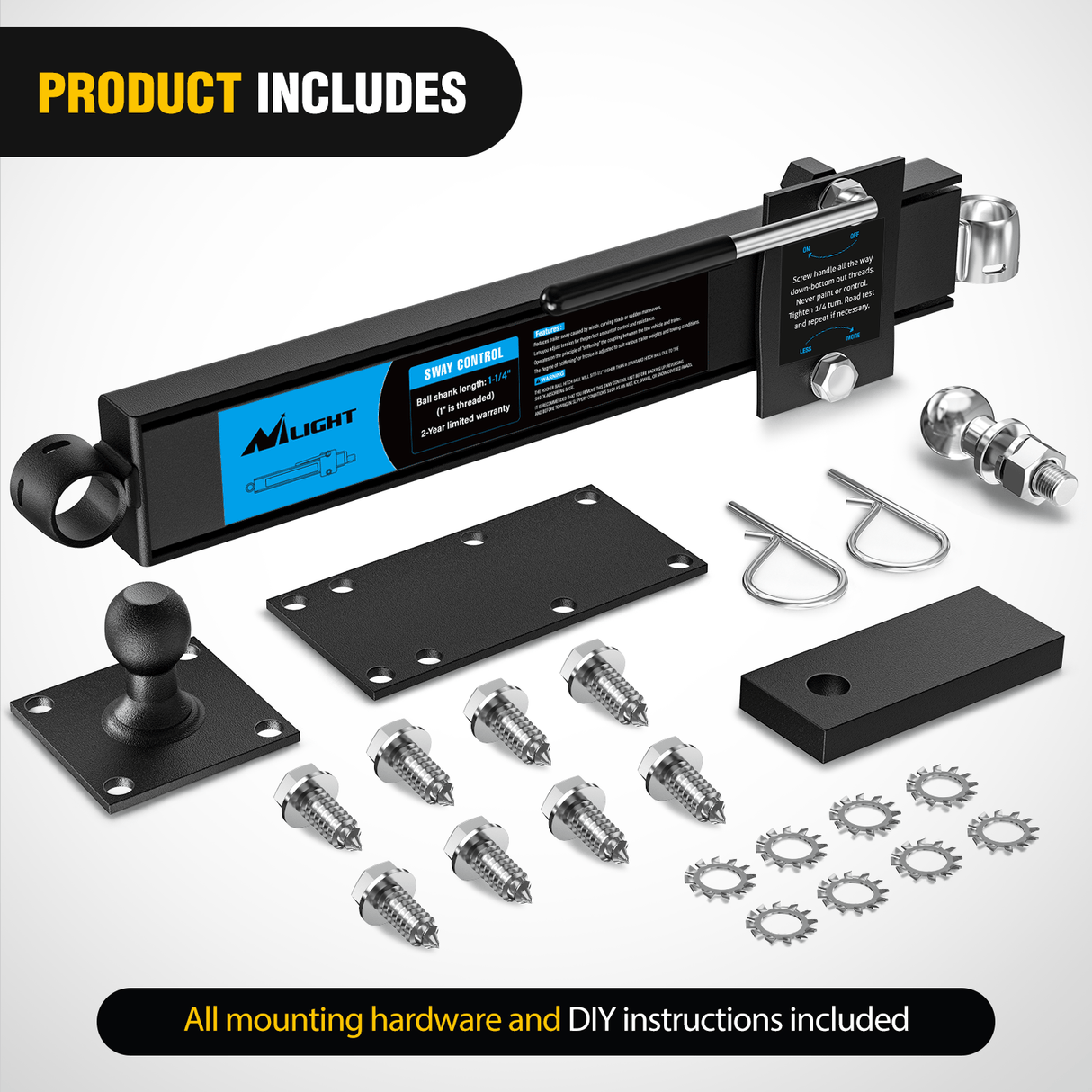 Trailer Hitch Trail Anti-Sway Bar Control Kit