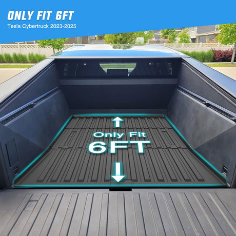 trunk Truck Bed Mat for Tesla Sybertruck 2023 2024 2025 6FT, 3D Anti-Slip, Thick and Durable, All Weather Custom Fit TPE Trunk Bed Liner