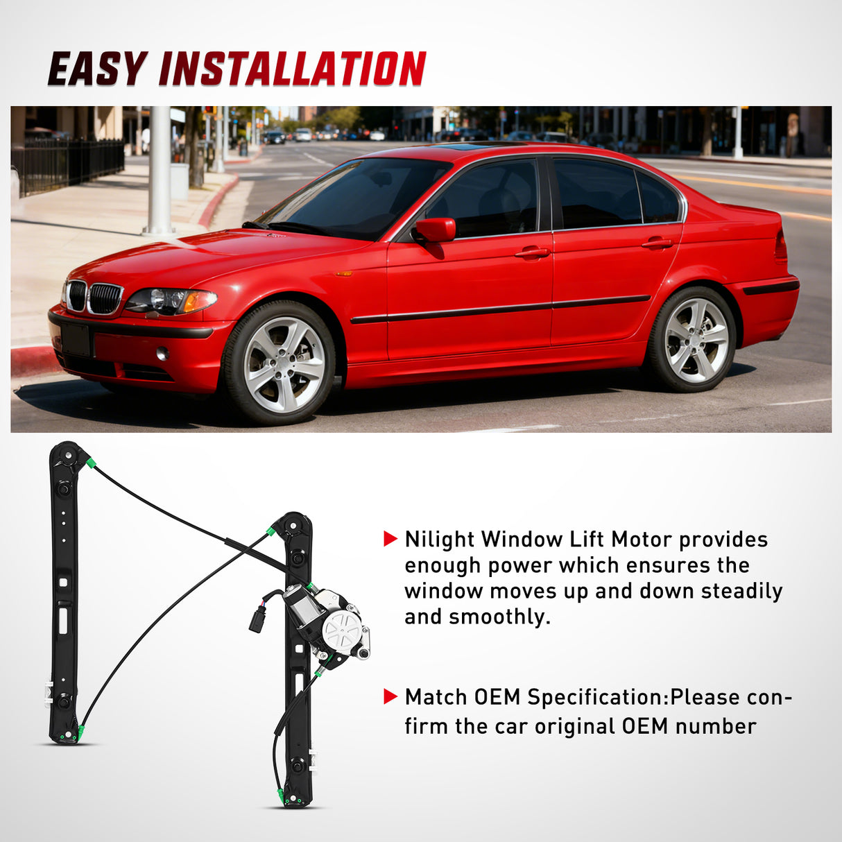 741-484 Power Window Regulator/Motor Front Driver Side Compatible with BMW E46 325i 328i 330i 1999 2000 2001 2002 2003 2004 2005 Sedan