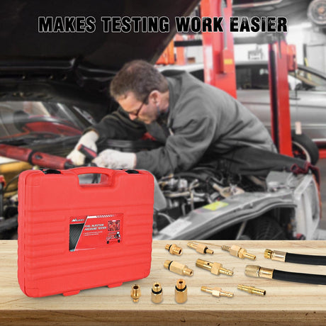 inflator 48 pcs 0-140 PSI Fuel PSI Fuel Injection Pump Pressure Gauge Petrol Engine Diagnostic Tester Kit