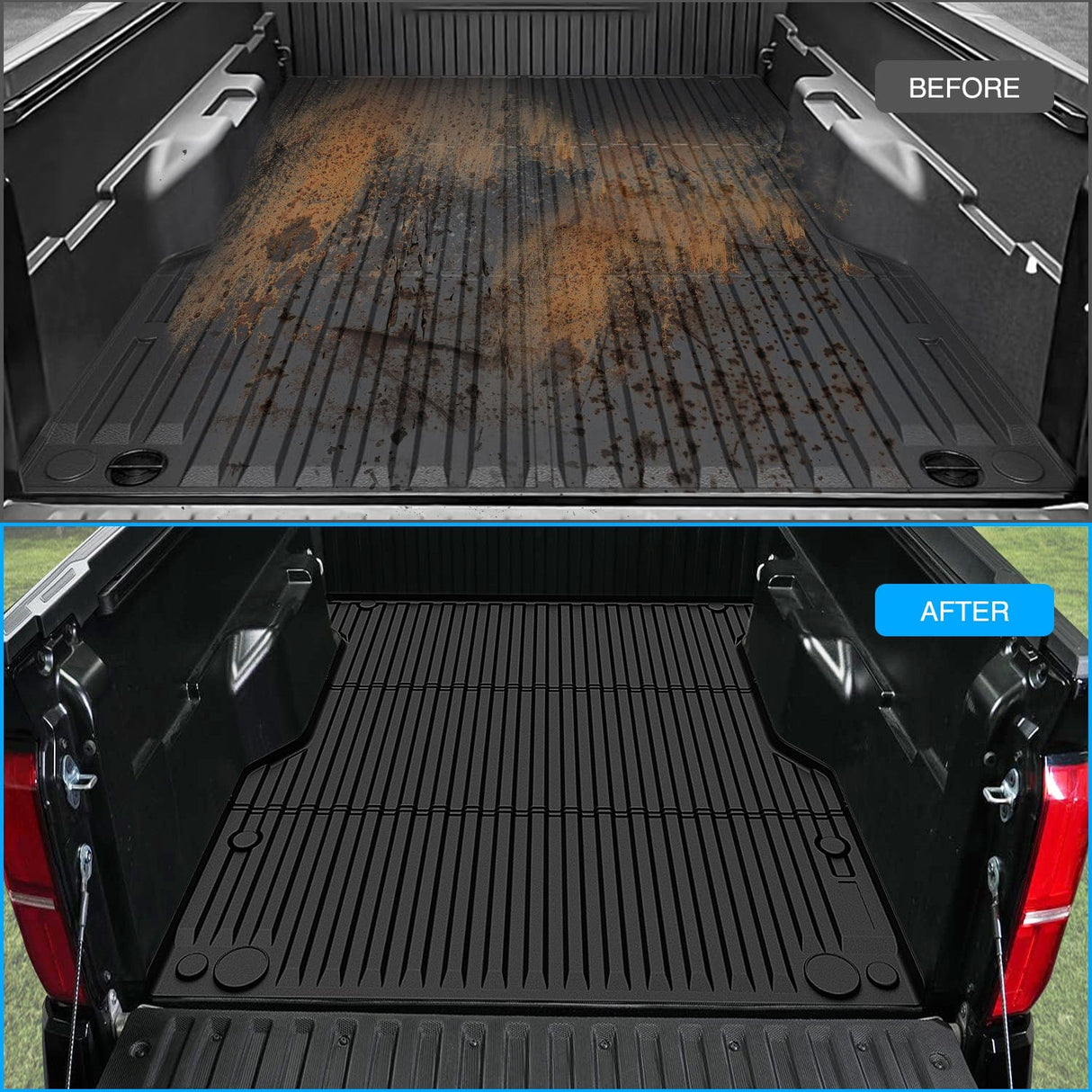 Truck Bed Mat 5ft Rubber Short Trunk Bed for 2024 2025 Toyota Tacoma, TPE Heavy-Duty Pick-up Bed Liner for Toyota Tacoma Accessories, Anti-Slip Texture, All Weather Protection