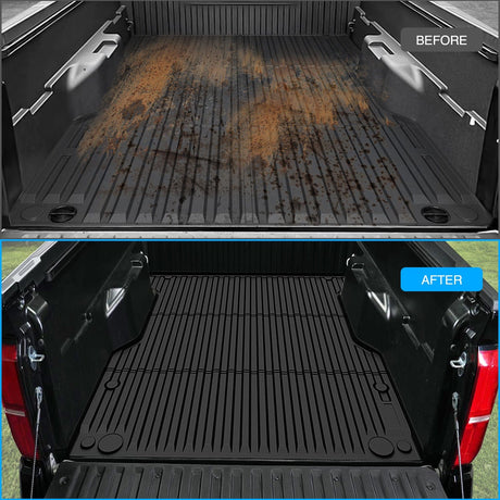 Truck Bed Mat 5ft Rubber Short Trunk Bed for 2024 2025 Toyota Tacoma, TPE Heavy-Duty Pick-up Bed Liner for Toyota Tacoma Accessories, Anti-Slip Texture, All Weather Protection