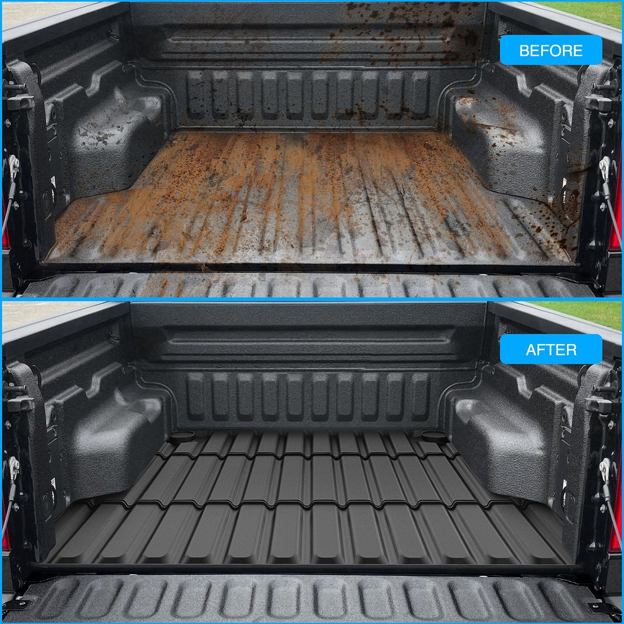 Truck Bed Mat 4.5ft Rubber Short Bed For 2022 2023 2024 Ford Maverick (Hybrid & Gas Model)
