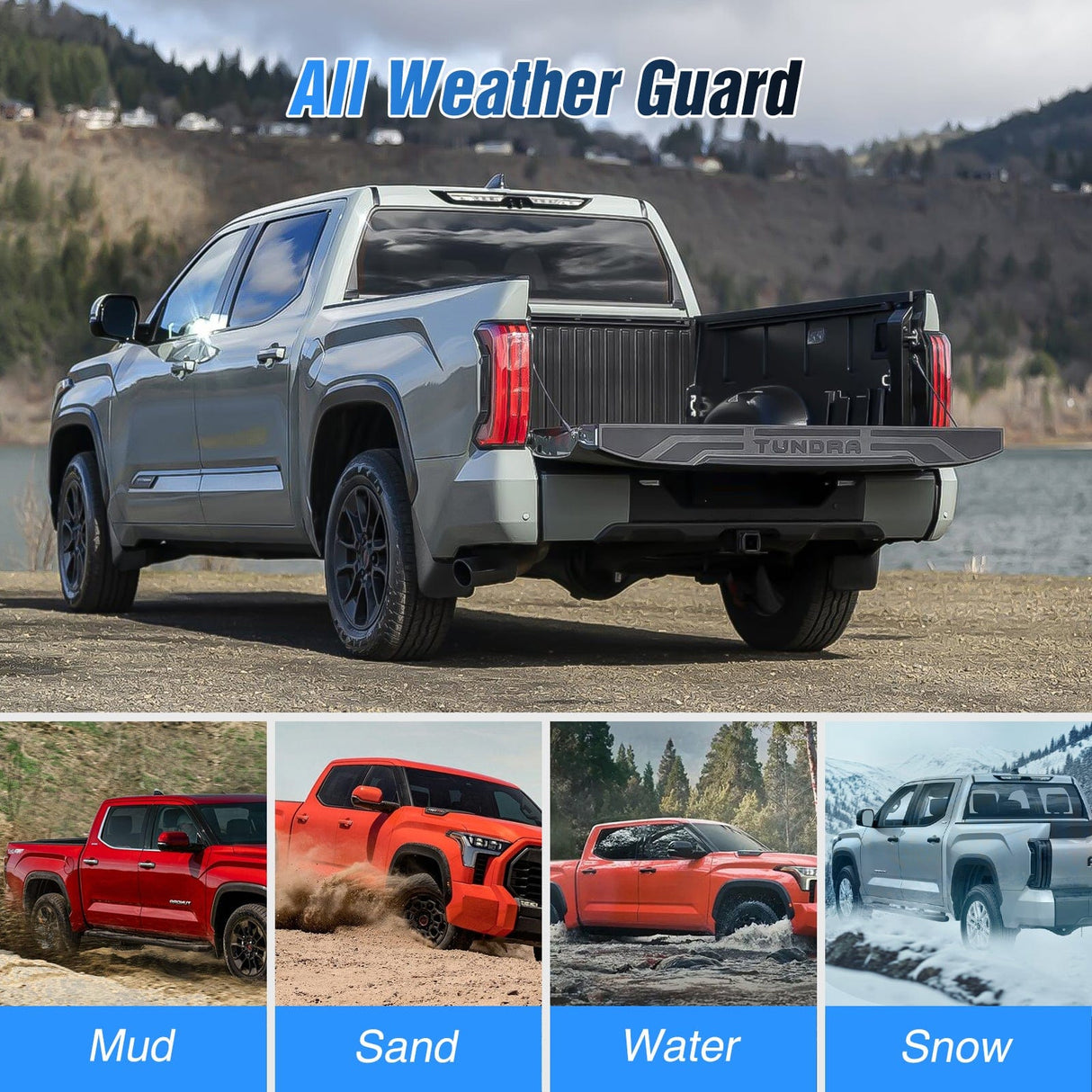 Fender Front & Rear Set Mud Flaps for Toyota Tundra 2022 2023 2024 2025