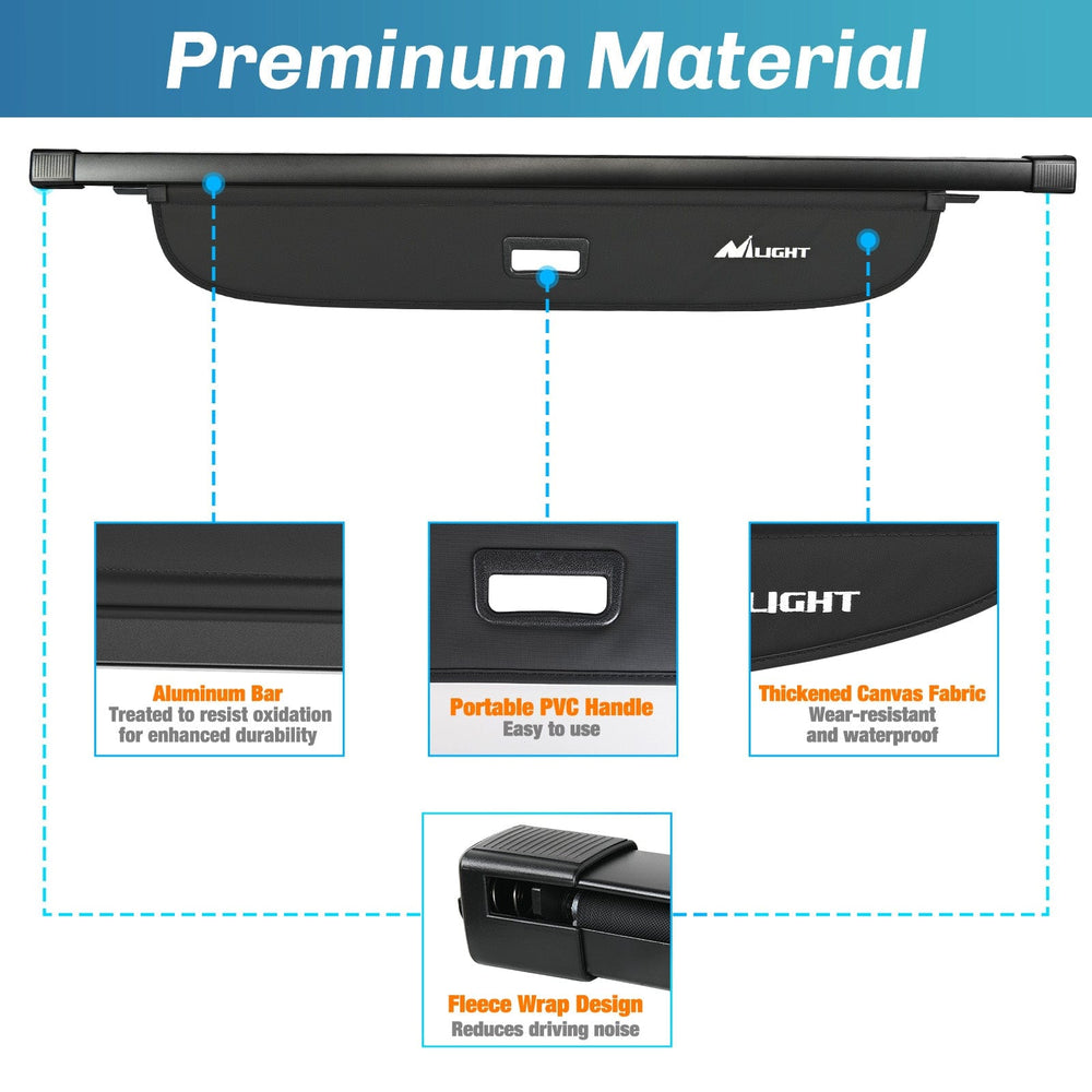 Trunk Cargo Cover 2016 2017 2018 2019 2020 2021 2022 2023 2024 2025 Audi Q7 Retractable Trunk Cargo Cover With Trunk Storage Net