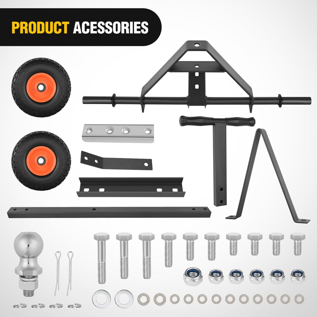 Trailer Dolly Boat Trailer Dolly Solid Steel Heavy Duty 600 Pound Capacity with 12Inch Polyurethane Tires 1-7/8Inch Hitch Ball