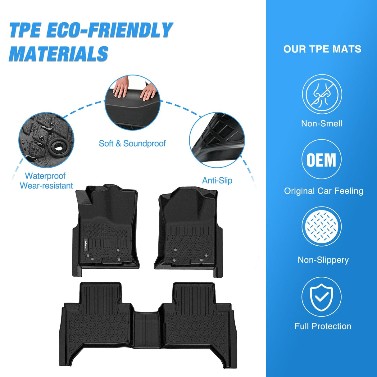 Floor Mat Floor Mats for Toyota Tacoma Double Cab 2005 2006 2007 2008 2009 2010 2011 2012 2013 2014 2015 All Weather Custom Fit Heavy Duty Floor Liners