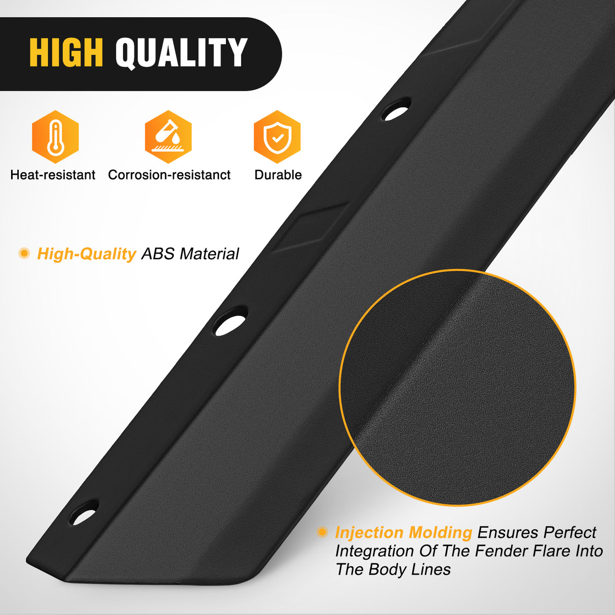 Nilight Fender Flares Extensions Set Compatible with 2018 2019 2020 2021 2022 2023 2024 Wrangler JL and JLU Unlimited 2/4 Doors (Only for High Wheel Arches) Off-Road Widened Front Rear Flat 4 PCS