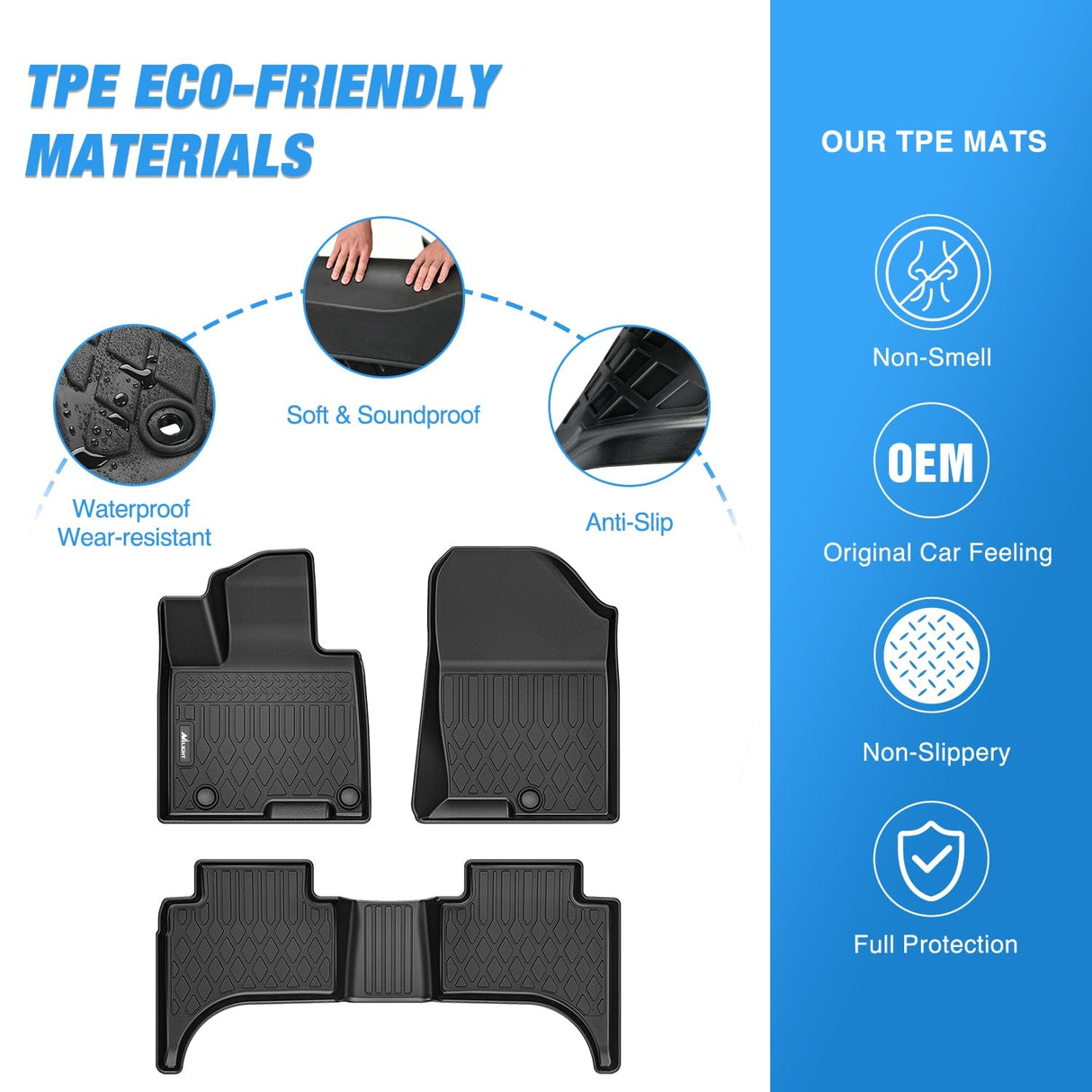 Floor Mat Floor Mats for Hyundai Santa Cruz 2022 2023 2024 2025 All Weather Custom Fit Heavy Duty Floor Liners