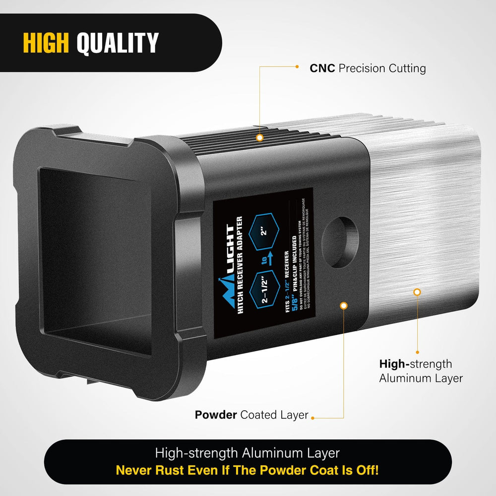 Trailer Hitch Trailer Hitch Receiver Extender Adapter Reducer 2-1/2 to 2 Inch