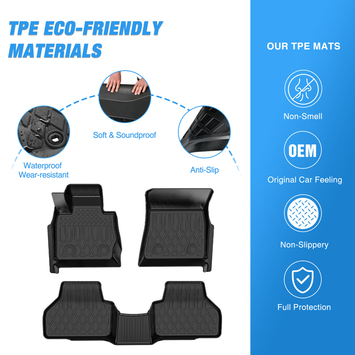 Floor Mats for BMW X3 F25 2011-2017 / BMW X4 2015 2016 2017 2018 All Weather Custom Fit Heavy Duty Floor Liners