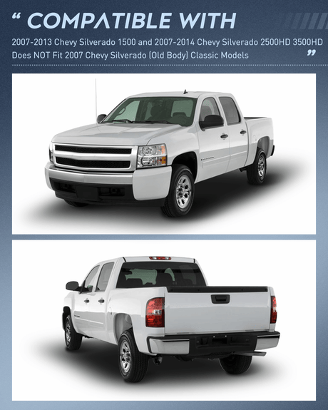 Headlight Assembly Headlight and Taillight Assembly Compatible with 2007 2008 2009 2010 2011 2012 2013 Silverado 1500 2007-2014 Silverado 2500HD 3500HD Black Housing Amber Reflector with Red Housing Tail Light