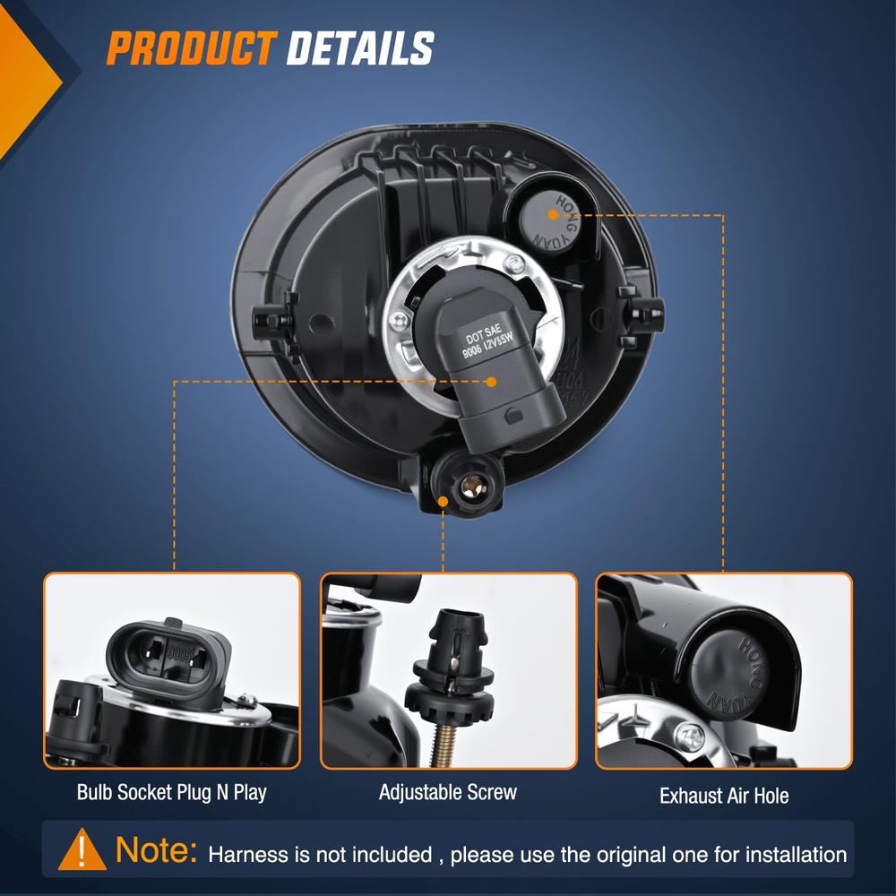 Fog Light Assembly Fog Lights Assembly Compatible with 2003 2004 2005 2006 2007 2008 Toyota Matrix 2003-2008 Pontiac Vibe 2004-2010 Scion TC Smoke Lens w/9006 12V 55W