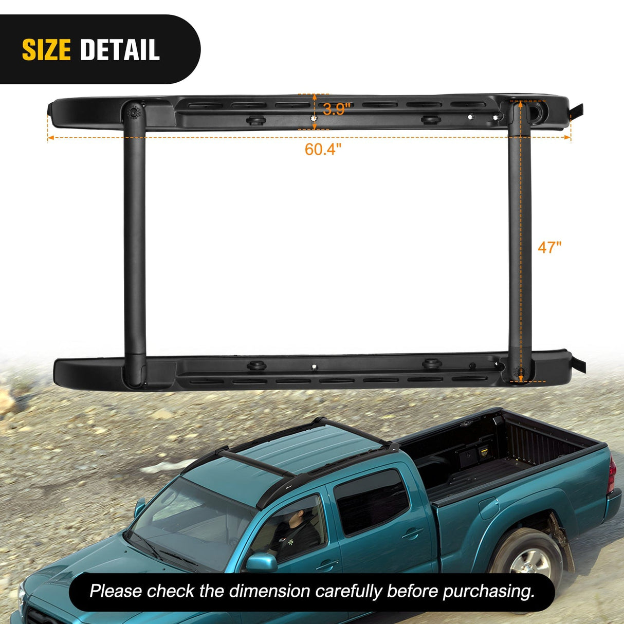 Roof Rack Aluminum Roof Rack Cross Bars Fit for Toyota Tacoma Double Cab 2005 2006 2007 2008 2009 2010 2011 2012 2013 2014 2015 2016 2017 2018 2019 2020 2021 2022 2023